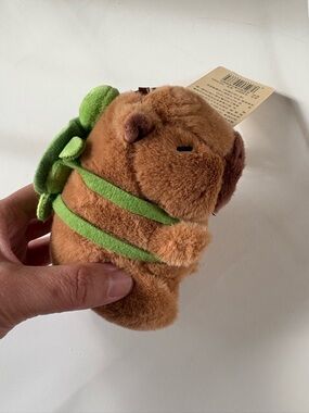 Cute Plush Capybara Keychain Bag Charm  with turtle Kawaii Aesthetic Gift